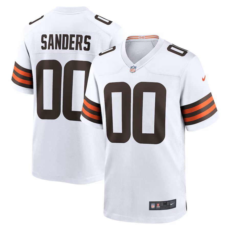 Men Cleveland Browns #00 Shedeur Sanders Nike White 2025 NFL Draft Game Jersey